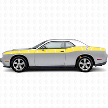 Calcomanía vinilo lateral con franjas estilo estroboscópico para Dodge Challenger_5