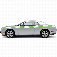 Calcomanía lateral de vinilo con franjas gráficas de destello para Dodge Challenger_2