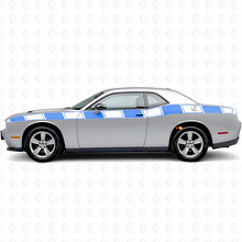 Calcomanía lateral de vinilo con franjas gráficas de destello para Dodge Challenger_3