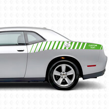 Calcomanía de vinilo adhesiva personalizada con franjas estroboscópicas para el lateral de la caja para Dodge Challenger_3