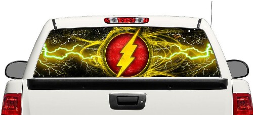 Pegatina Vinilo Logo Flash Rayo DC Comics para Ventana Trasera