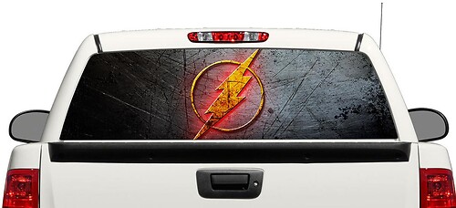 Calcomanía de Vinilo para Ventana Trasera con Logo Flash DC Comics para Camionetas y SUVs