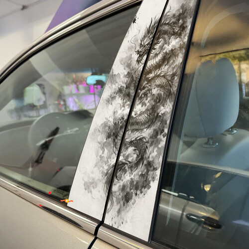 Serpent Dragon Door Pillar Vinyl Decal Sticker