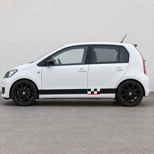 Calcomanía de vinilo lateral para riel de ventana Checker para Skoda Citigo
