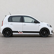 Calcomanía de vinilo lateral para riel de ventana Checker para Skoda Citigo_2