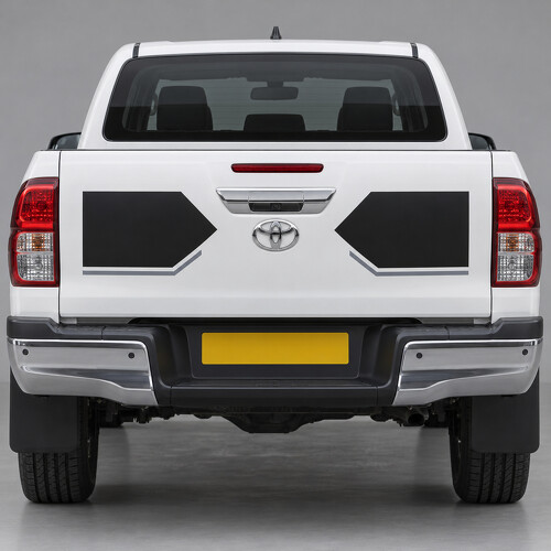 Calcomanía adhesiva de vinilo en alas interiores para portón trasero Toyota Hilux Doble Cabina 2016-2020 Antes del restyling de 2020