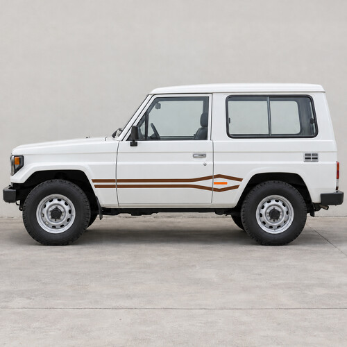 Adhesivo de vinilo con cinta bifurcada lateral para Toyota Land Cruiser BJ70 SWB 1984-1990_1