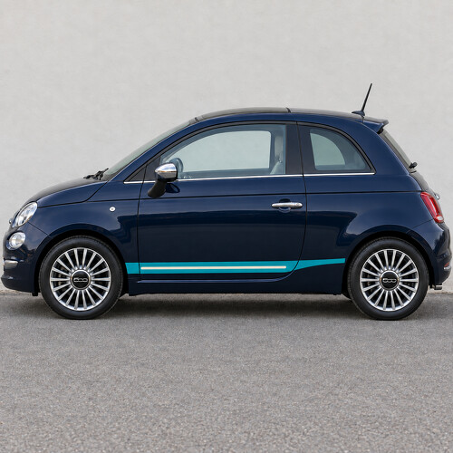 Vinilo adhesivo lateral incrustado en la línea de flotación para Fiat 500 Tipo 312 Facelift 2015-2024_1