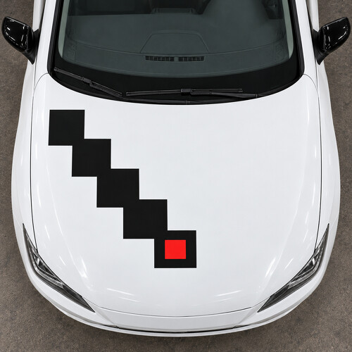 Pegatina de vinilo con capó de escalera de cuadros para SEAT Ibiza Cupra SC 2015-2017