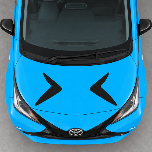 Adhesivo Vinilo Capó Boomerangs Opuestos para Toyota Aygo AB40 2014-2018 Pre-Facelift