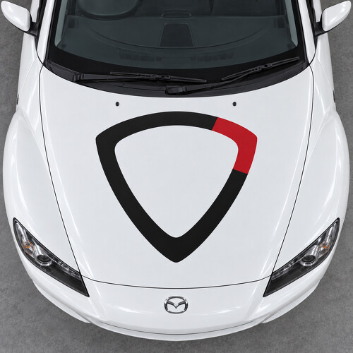 Pegatina de vinilo con diseño de rotor abierto para capó para Mazda RX-8 SE3P 2008-2012 facelift