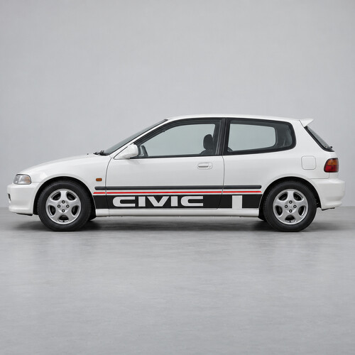 Adhesivo Vinilo Lateral Tipo Muesca Ancha para Honda Civic EG Hatchback 1991-1995_1