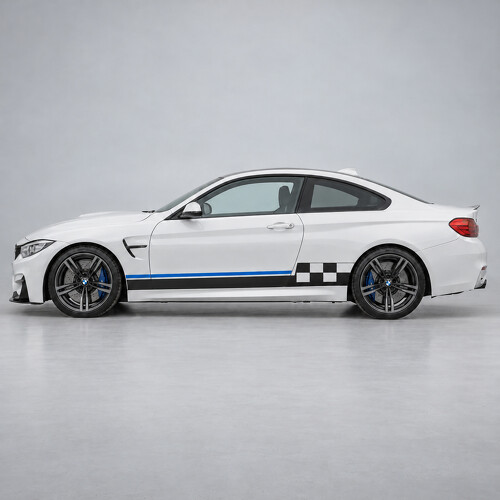 Calcomanía adhesiva lateral de vinilo Checker Bridge para BMW M4 Coupé F82 Pre-facelift 2015-2017_1
