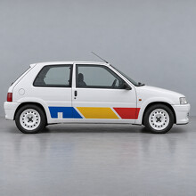 Calcomanía lateral de vinilo de tres paneles Rallye S1 para Peugeot 106 1993-1996_2