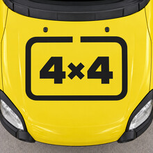 Calcomanía de vinilo para capó Four Square 4x4 para Fiat Panda Cross 319 2014_2