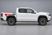 Adhesivo de vinilo apilado PRO-4X Crew Cab cama corta para el lateral de la caja Nissan Frontier 2024_2
