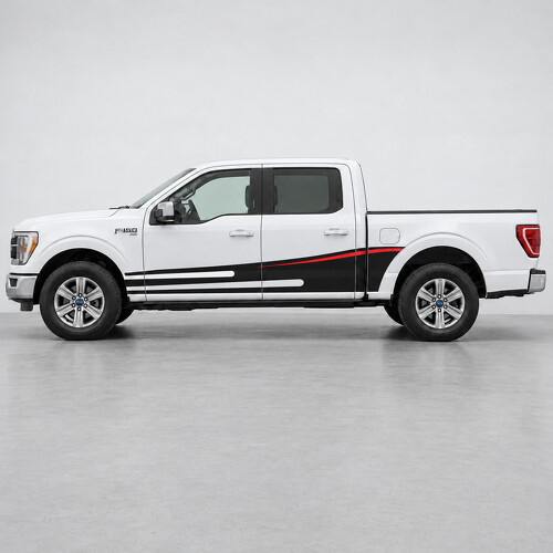 Speed Sail XLT SuperCrew Calcomanía de vinilo lateral para caja de 5.5 pies para Ford F-150 2024_1