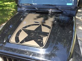 Jeep Wrangler TJ Vinilo Calcomanía de capó de estrella del ejército desgastado TJ U PICK COLOR 1