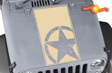Jeep Wrangler TJ Vinilo Calcomanía de capó de estrella del ejército desgastado TJ U PICK COLOR 2