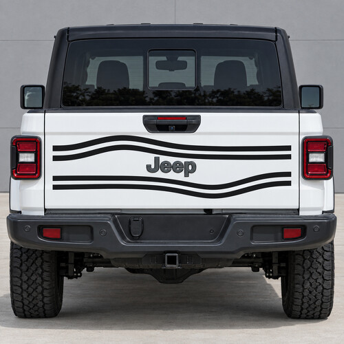 Pegatina de vinilo de contorno abierto para portón trasero Texas Trail para Jeep Gladiator 2023_1