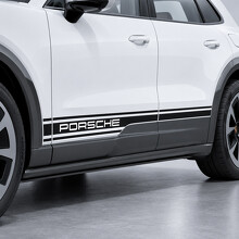 Pegatina adhesiva de vinilo con franjas de marca para paneles laterales del Porsche Cayenne Eléctrico_2