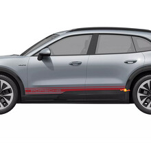 Pegatina adhesiva de vinilo con franjas de marca para paneles laterales del Porsche Cayenne Eléctrico_5