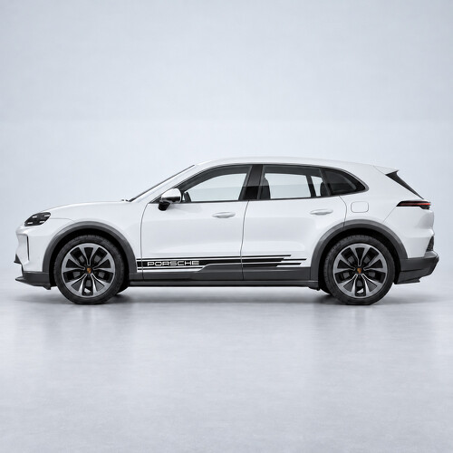 Calcomanía de vinilo lateral con rayas estilo deportivo para Porsche Cayenne Eléctrico
