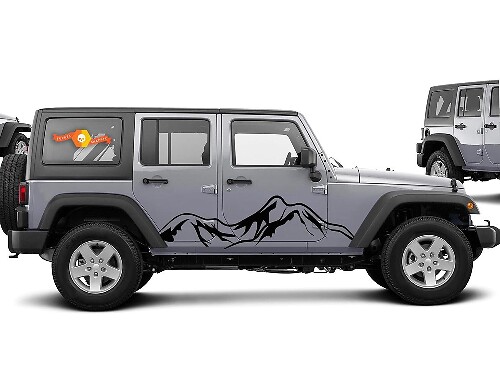 Pegatina vinilo lateral de cordillera para Jeep Wrangler
