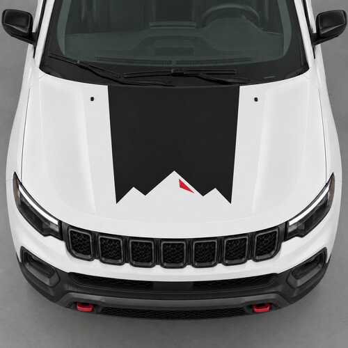 Pegatina adhesiva de vinilo para capó con corte en cresta para Jeep Compass III (J4U) 2025-presente
