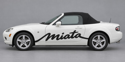 Calcomanía de vinilo lateral con texto abierto para Mazda MX-5 Miata 2006_1