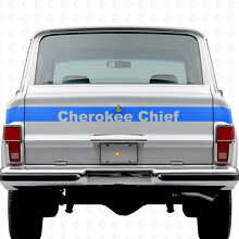 Vinilo adhesivo de franjas para portón trasero Cherokee Chief para Jeep Cherokee 1981-83_2