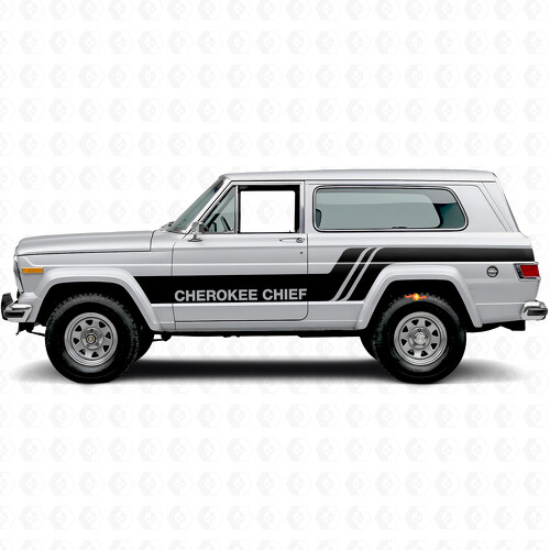 Pegatinas de vinilo laterales con franjas Cherokee Chief para Jeep Cherokee 1981-83