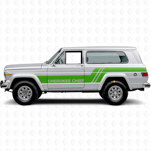 Pegatinas de vinilo laterales con franjas Cherokee Chief para Jeep Cherokee 1981-83_3