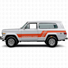 Pegatinas de vinilo laterales con franjas Cherokee Chief para Jeep Cherokee 1981-83_4
