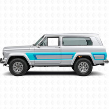 Calcomanía adhesiva de vinilo lateral con franjas de estilo retro para Jeep Cherokee 1981-83_2