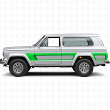 Calcomanía adhesiva de vinilo lateral con franjas de estilo retro para Jeep Cherokee 1981-83_3