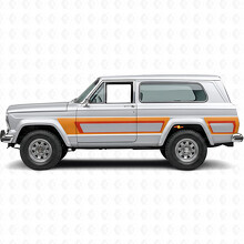 Calcomanía adhesiva de vinilo lateral con franjas de estilo retro para Jeep Cherokee 1981-83_4