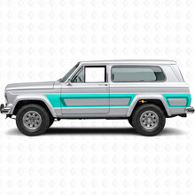Calcomanía adhesiva de vinilo lateral con franjas de estilo retro para Jeep Cherokee 1981-83_5