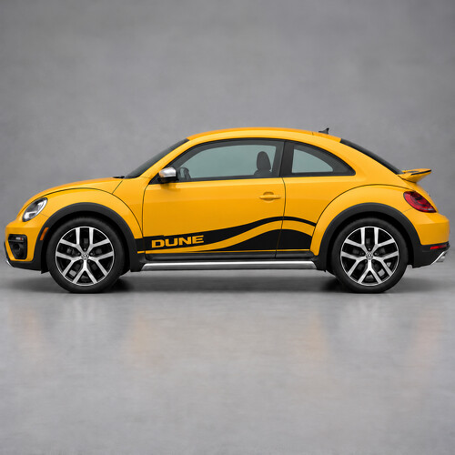 Calcomanía de vinilo de canal lateral color arena de dunas para Volkswagen Beetle 2016