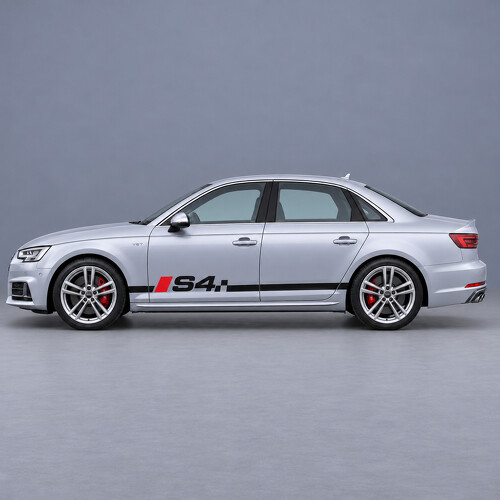 Calcomanía vinilo lateral de umbral ajedrezada para Audi S4 2018_1