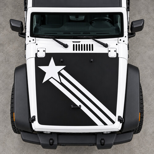 Calcomanía de vinilo para capó Star Trail para Jeep Wrangler 2014