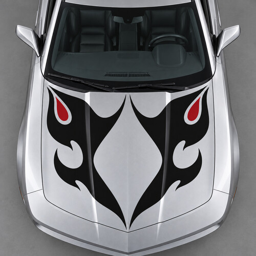Calcomanía de vinilo para capó Twin Flame SS para Chevrolet Camaro 2013_1