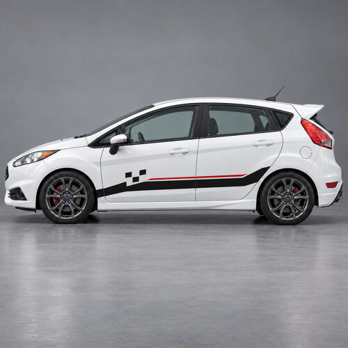 Etiqueta adhesiva de vinilo lateral Stage Step Checker ST para Ford Fiesta 2019_1