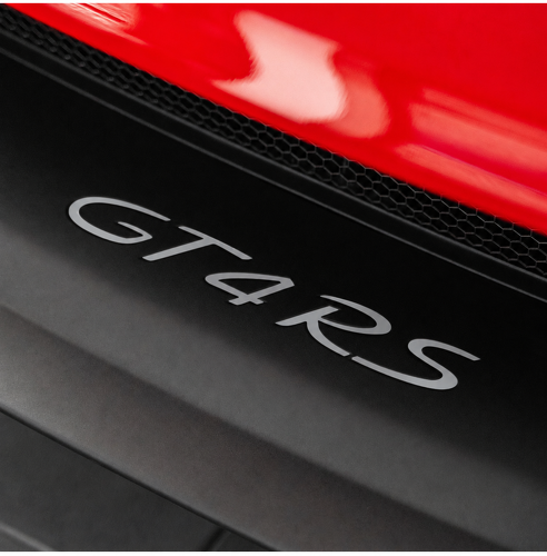 Calcomanía de Vinilo con Letras para Divisor Frontal Porsche GT4 RS