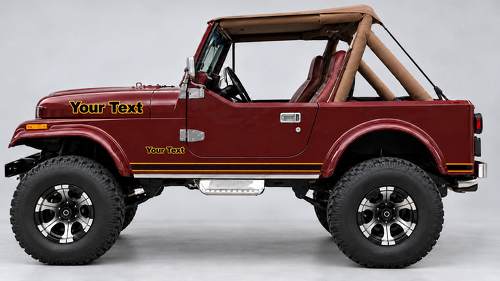 Kit de vinilo de rayas laterales con contorno personalizado para Jeep CJ-7 1984