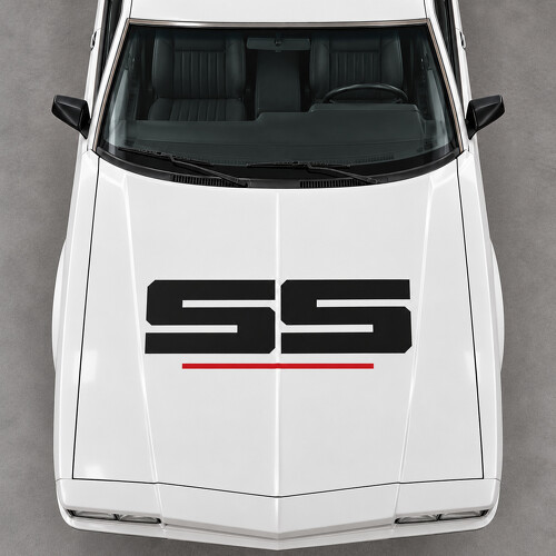 Calcomanía de vinilo cuadrada SS para capó para Chevrolet Monte Carlo SS Sport Coupe (no Aerocoupe) 1986_1