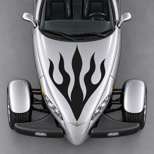 Adhesivo de vinilo con cinco llamas para capó, para Chrysler Prowler 2001-2002_1