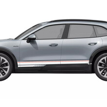 Pegatinas de vinilo decorativas en tiras estilo rally para paneles laterales para Porsche Cayenne Electric_2