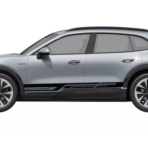 Calcomanía de vinilo con franjas de estilo geométrico para paneles laterales de Porsche Cayenne Eléctrico