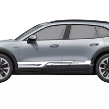 Calcomanía de vinilo con franjas de estilo geométrico para paneles laterales de Porsche Cayenne Eléctrico_3